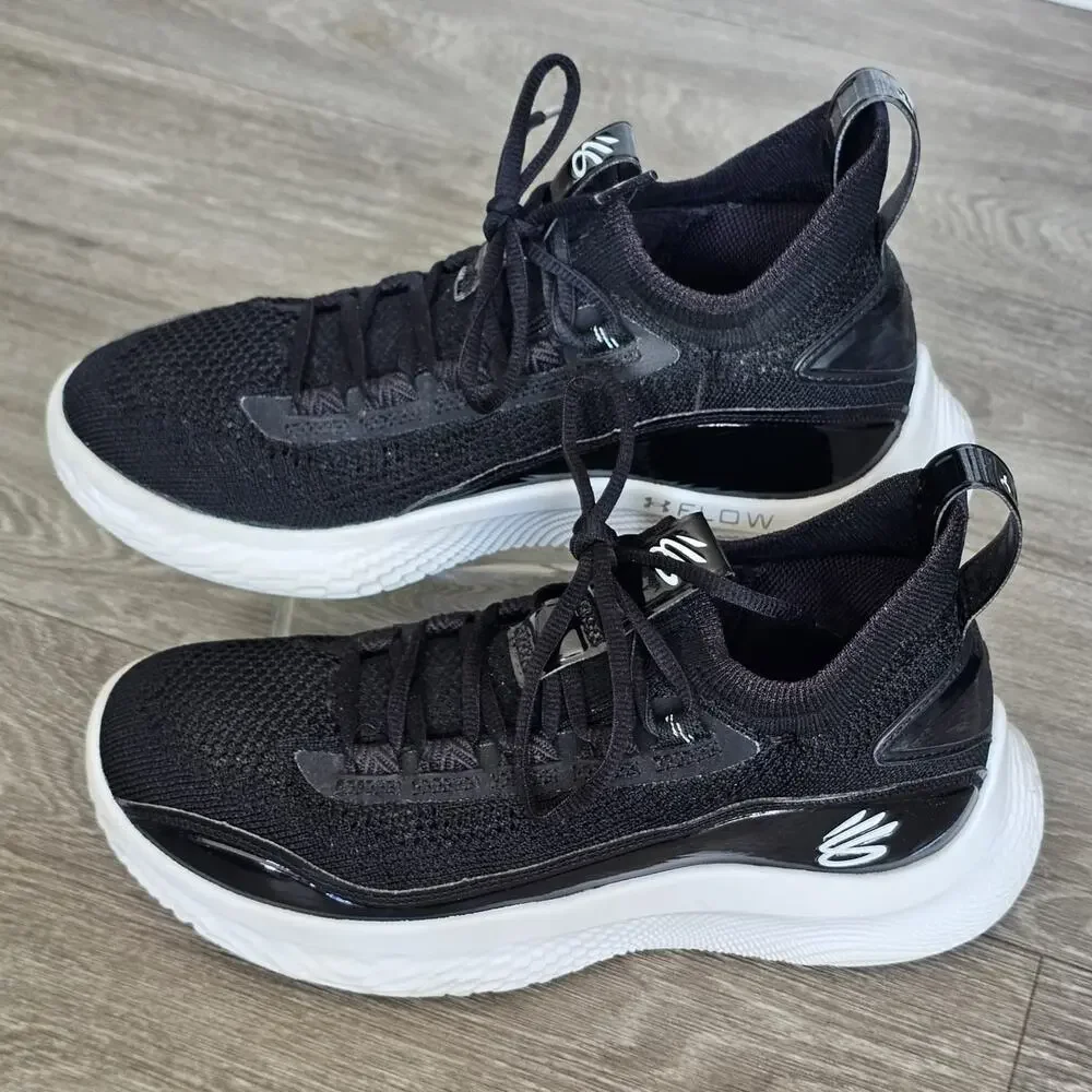 B4 Under Armour Curry Flow 8 Black White US M7 W8.5 Sneakers Shoes M3024785